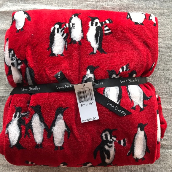 Vera Bradley Bedding Nwt Vera Bradley Playful Penguins Throw Blanket Poshmark